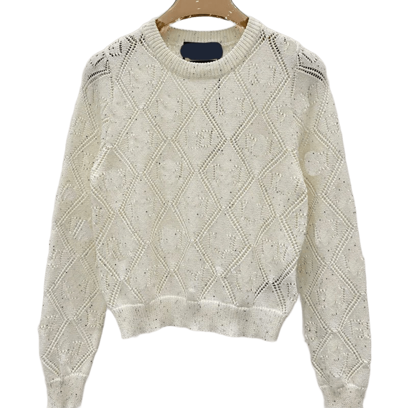 Gucci Women's White Diamond Knit Sweater