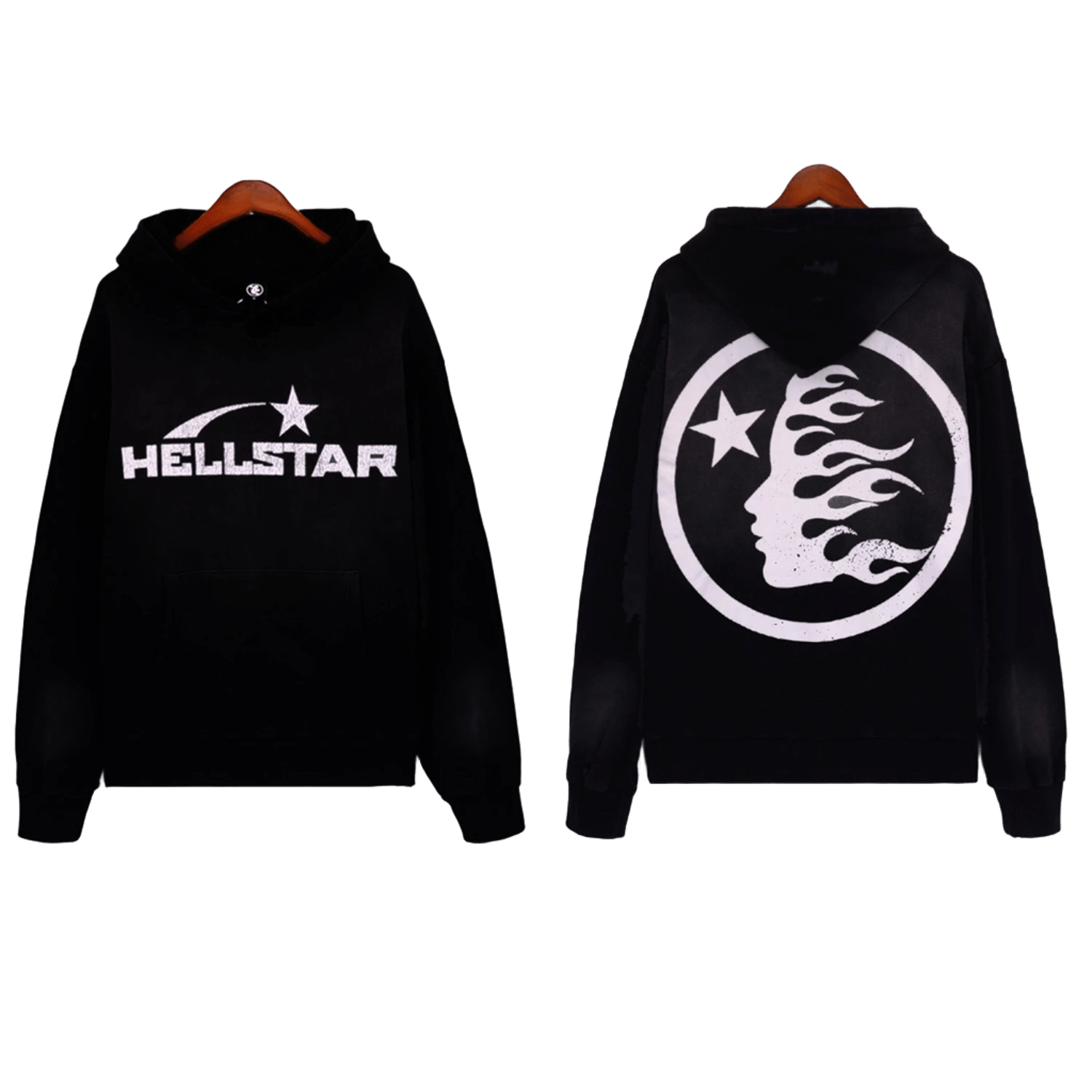 Hellstar Classic Black Cotton Hoodie: Unisex Streetwear