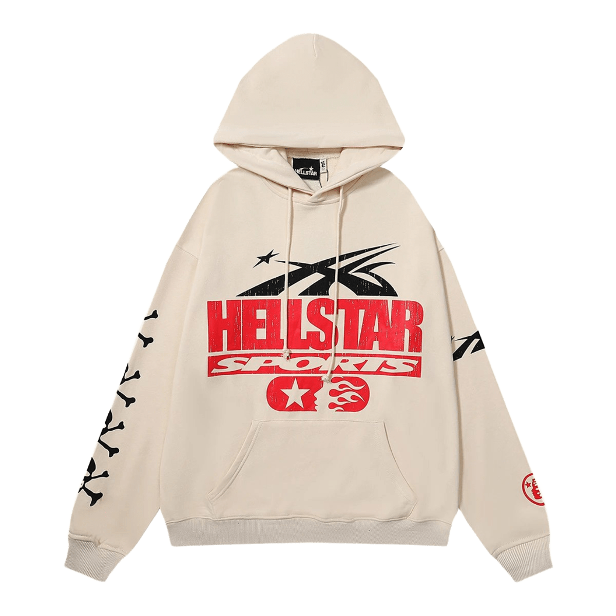 Hellstar Cream Hoodie: Cozy Fleece, Unisex Streetwear
