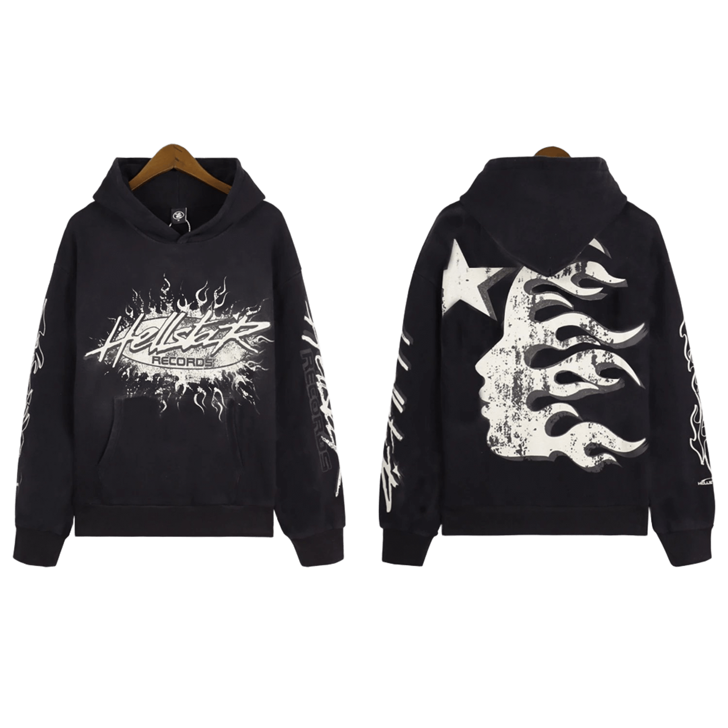 Hellstar Flame Logo Hoodie - Unisex Warm Fleece Streetwear