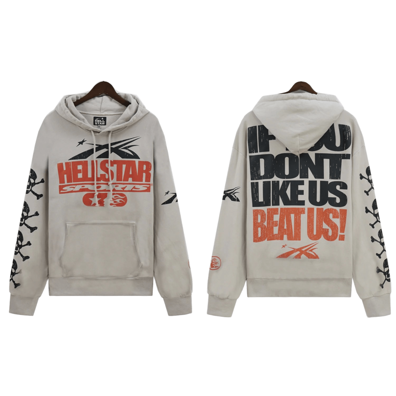 Hellstar Skull Hoodie: Cozy Gray Unisex Streetwear