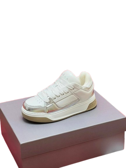HOGAN White Leather Sneakers: Unisex Minimalist Lace-Up