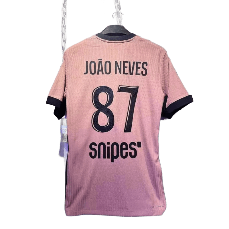 João Neves 87 Pink Football Jersey - Moisture Wicking
