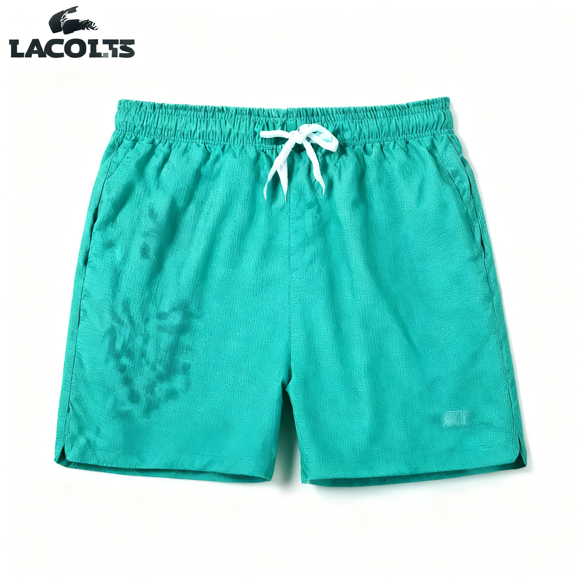 Lacoste Men's Green Cotton Shorts with Crocodile Logo