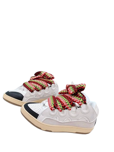 LANVIN White Leather Sneakers: Unisex, Comfort, Woven Laces