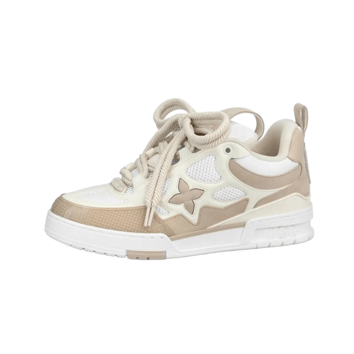 Louis Vuitton Beige Mesh & Leather Star Motif Sneakers
