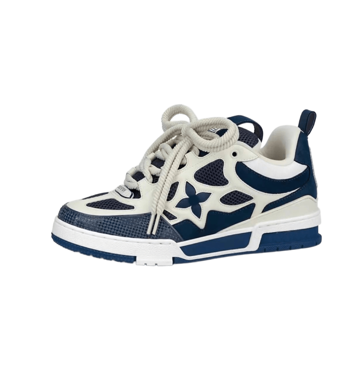 Louis Vuitton Blue White Four-Flower Sneakers, Unisex
