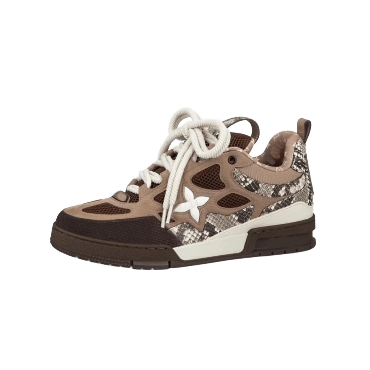 Louis Vuitton Brown Snake Pattern Casual Sneakers
