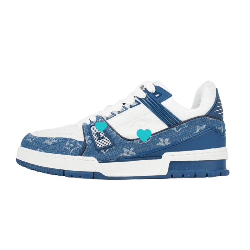 Louis Vuitton Denim Leather Star Motif Unisex Sneakers