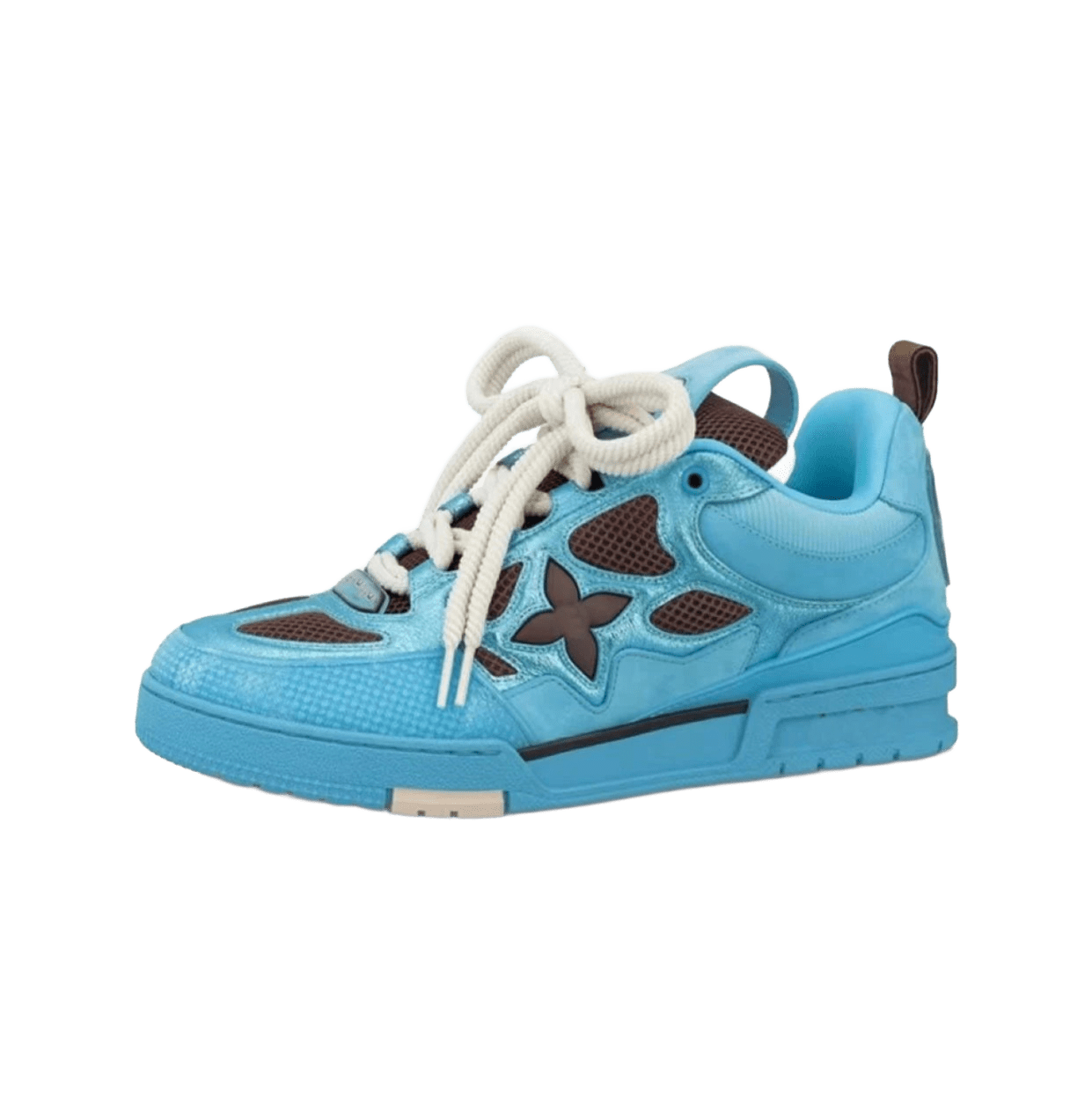 Louis Vuitton Light Blue Star Motif Leather Sneakers
