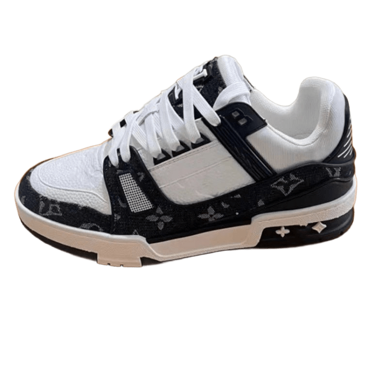 Louis Vuitton Monogram Black White Unisex Sneakers