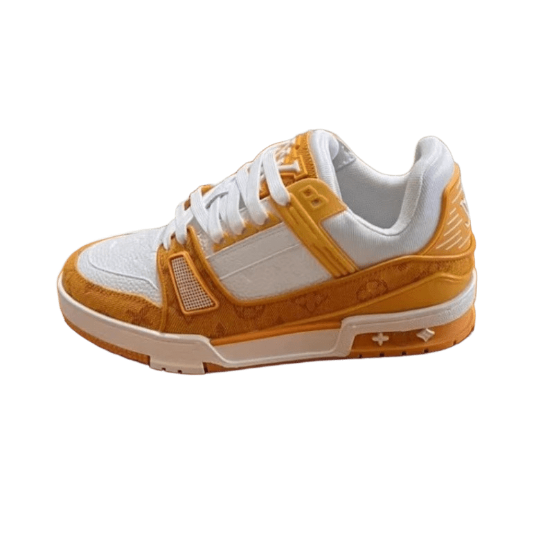 Louis Vuitton Orange White Monogram Sneakers Unisex