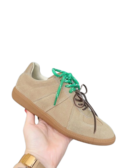 Maison Margiela Beige Suede Unisex Sneakers, Minimalist Casual