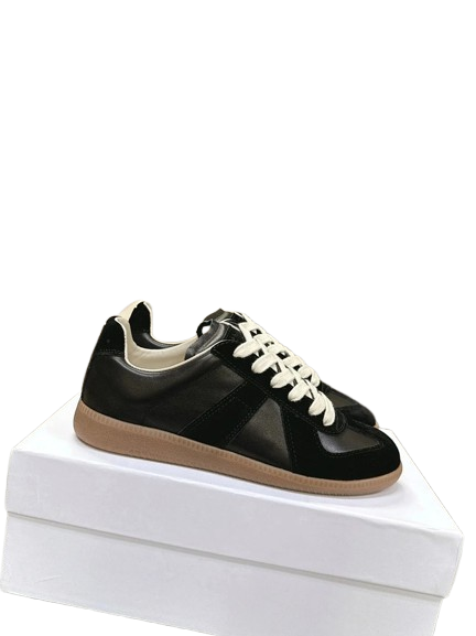 Maison Margiela Black Leather Retro Sneakers