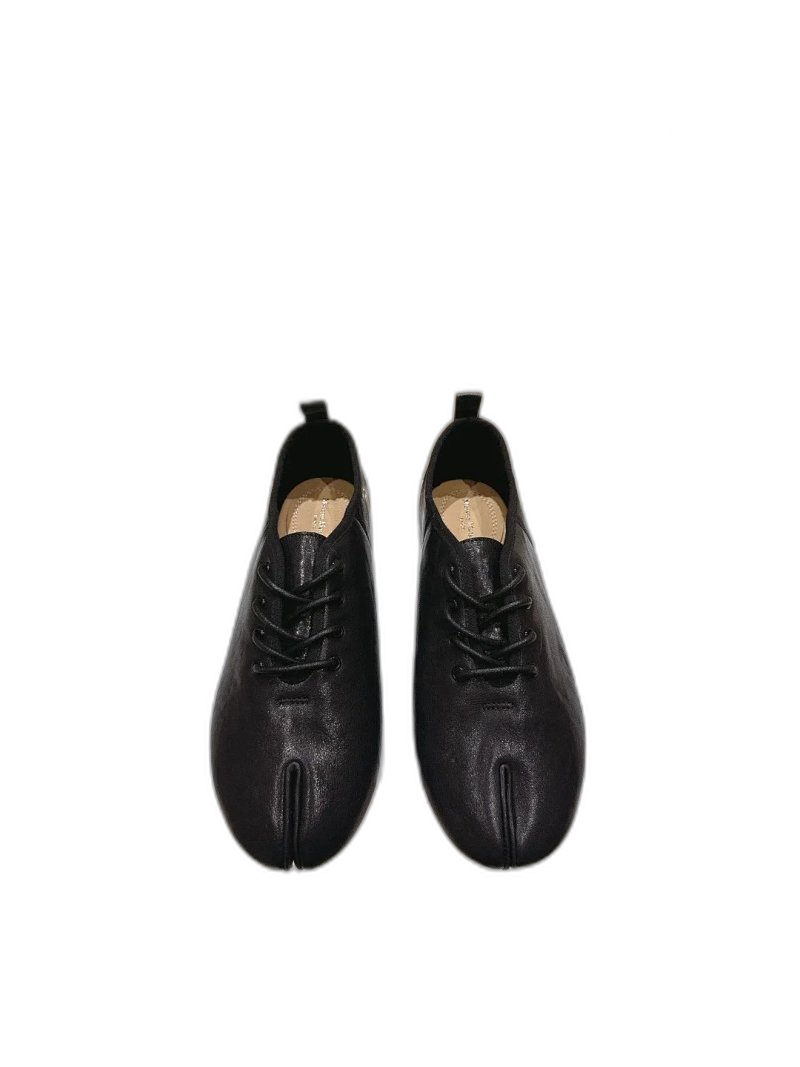 Maison Margiela Black Leather Tabi Split-Toe Shoes
