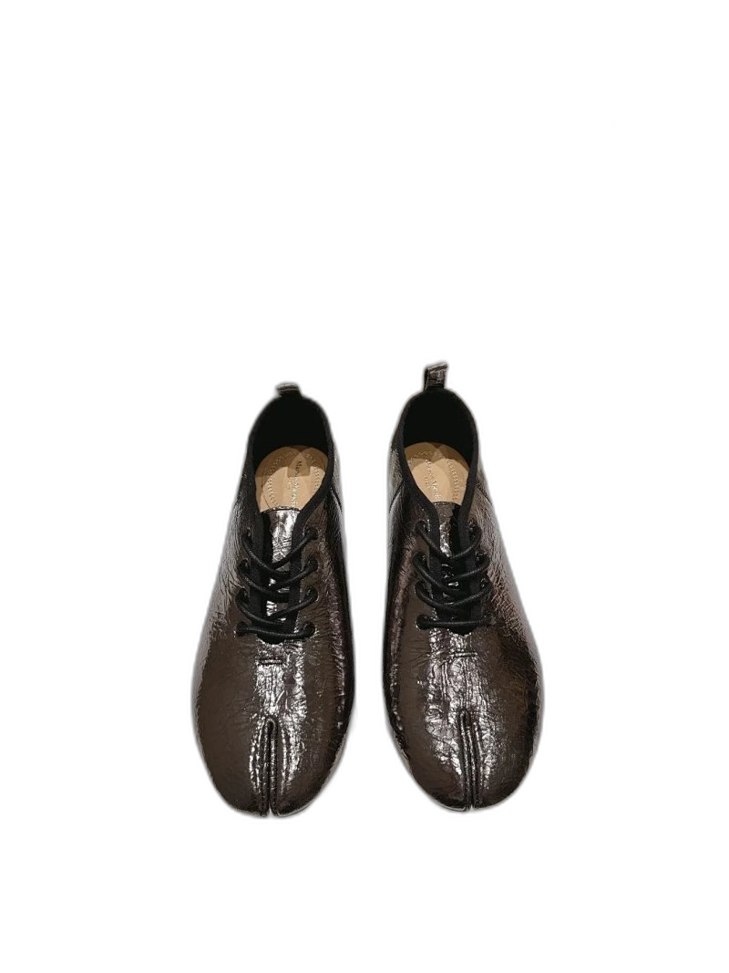 Maison Margiela Brown Leather Tabi Boots, Split-Toe