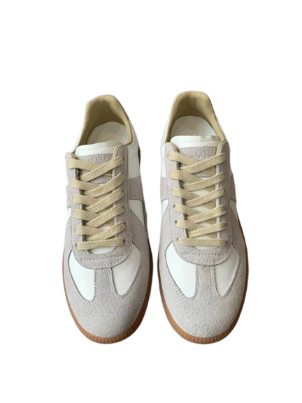 Maison Margiela Grey White Leather Sneakers, Unisex