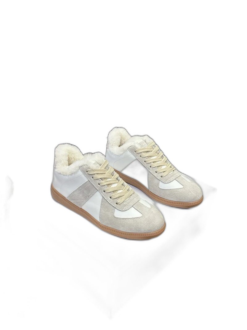 Maison Margiela Grey White Leather Suede Warm Sneakers