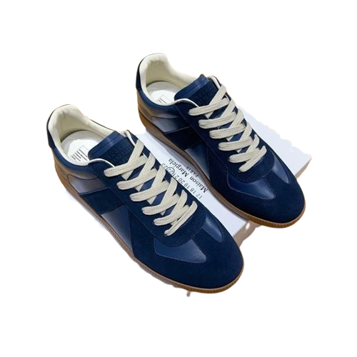 Maison Margiela Navy Leather Unisex Sneakers
