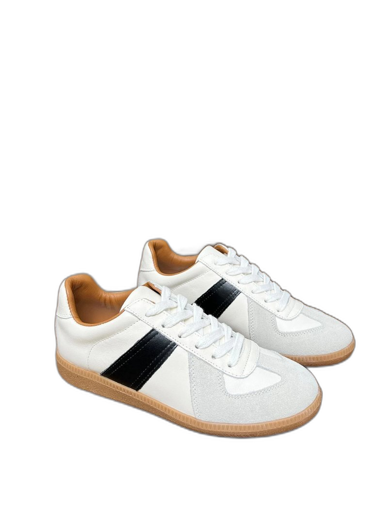 Maison Margiela White Black Leather Unisex Sneakers