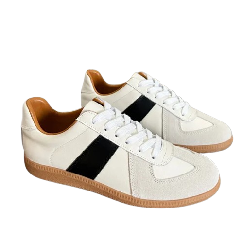 Maison Margiela White Leather Sneakers, Unisex Minimalist