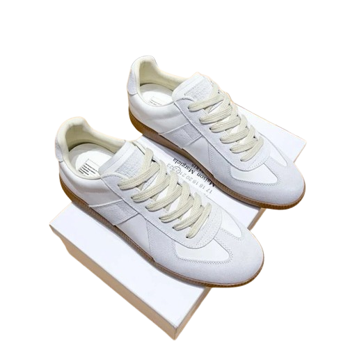 Maison Margiela White Leather Suede Unisex Sneakers