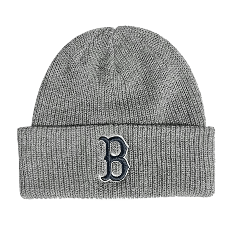 MLB 'B' Logo Gray Beanie: Unisex Wool Winter Hat