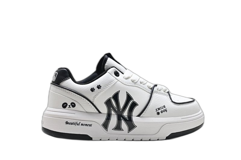 MLB Black & White Leather Sneakers: Unisex Street Style