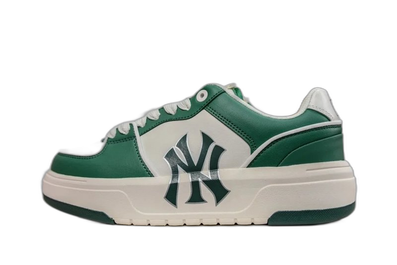 MLB Classic Green & White Leather Sneakers - Unisex Retro