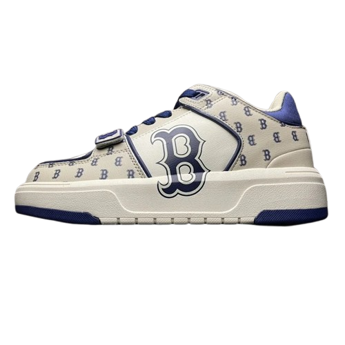 MLB Classic White & Blue Leather Sneakers, Unisex