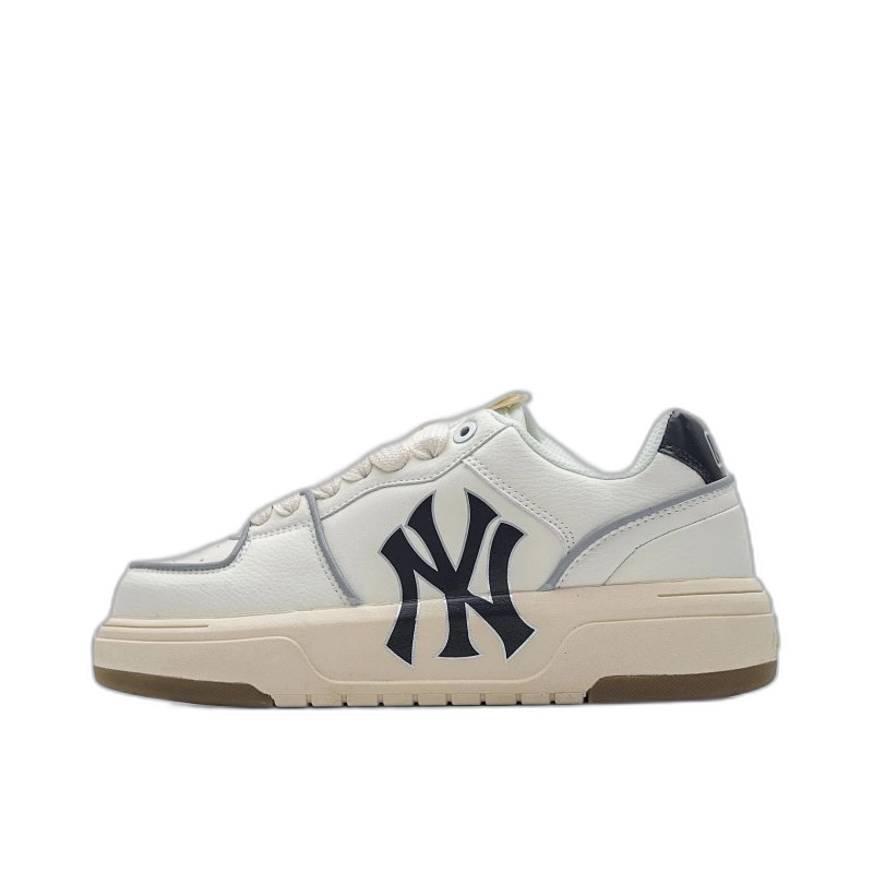 MLB Classic White Leather Sneakers Unisex NY Logo