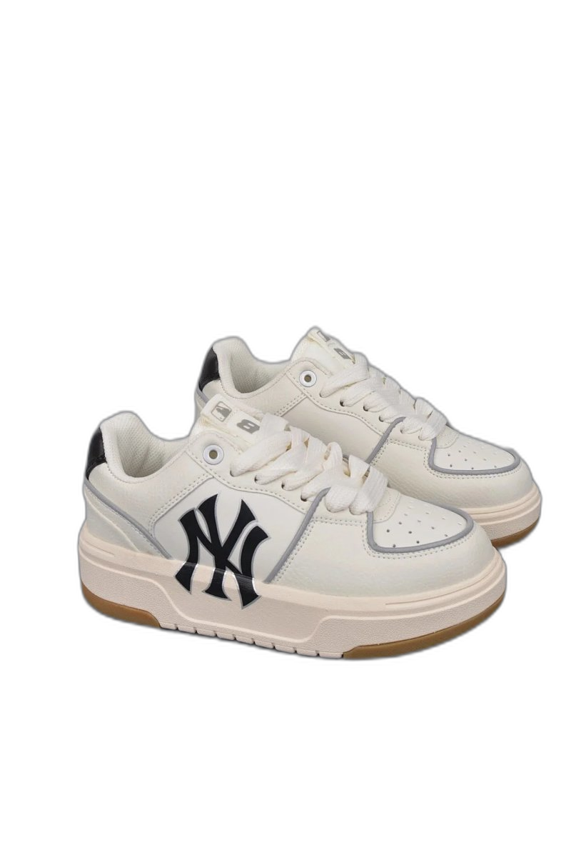 MLB Classic White Leather Sneakers: Unisex NY Street Style