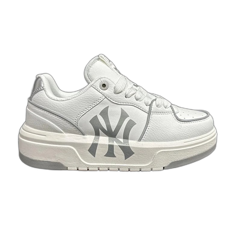 MLB Classic White Leather Sneakers, Unisex NY Street Style