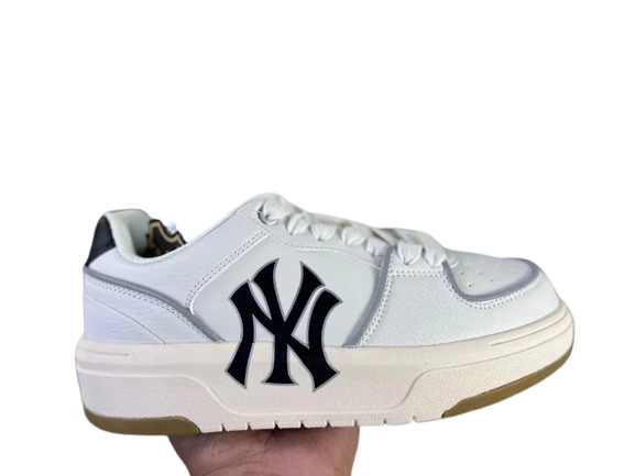 MLB Classic White Leather Sneakers Unisex Streetwear