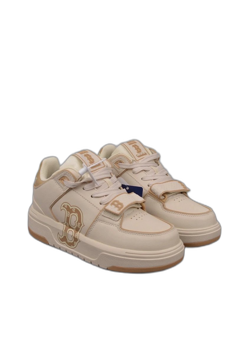 MLB Classic White Leather Sneakers Unisex Hook Loop