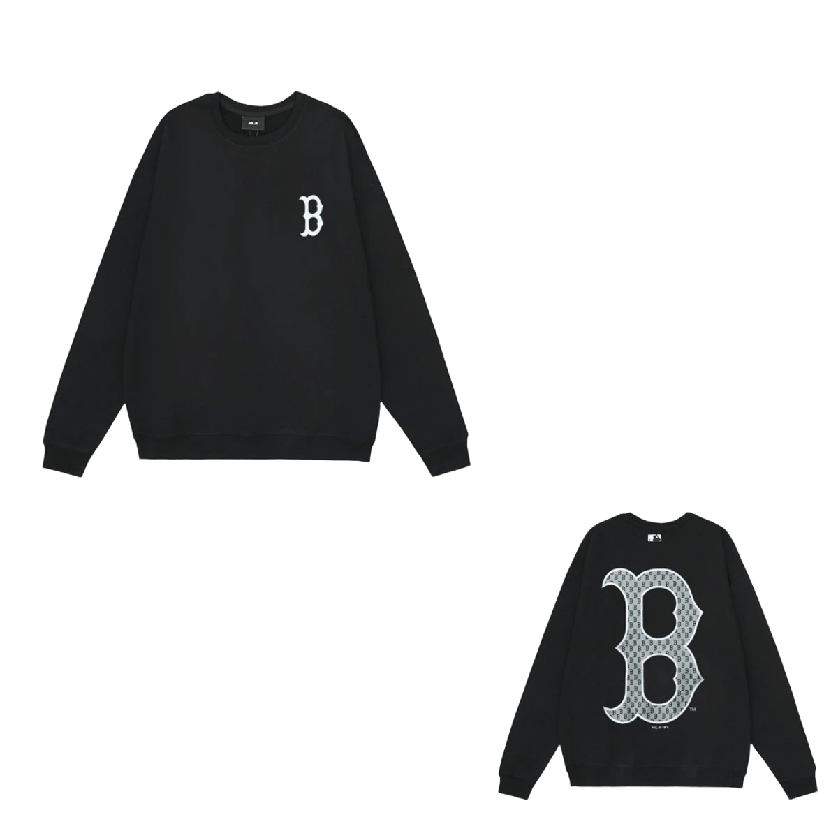 MLB Cozy Black Hoodie: Unisex Cotton Fleece with 'B' Logo