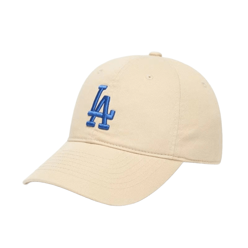 MLB LA Dodgers Beige Cotton Baseball Cap, Unisex Streetwear