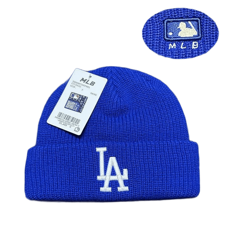 MLB LA Dodgers Blue Wool Knit Beanie - Unisex Winter Cap