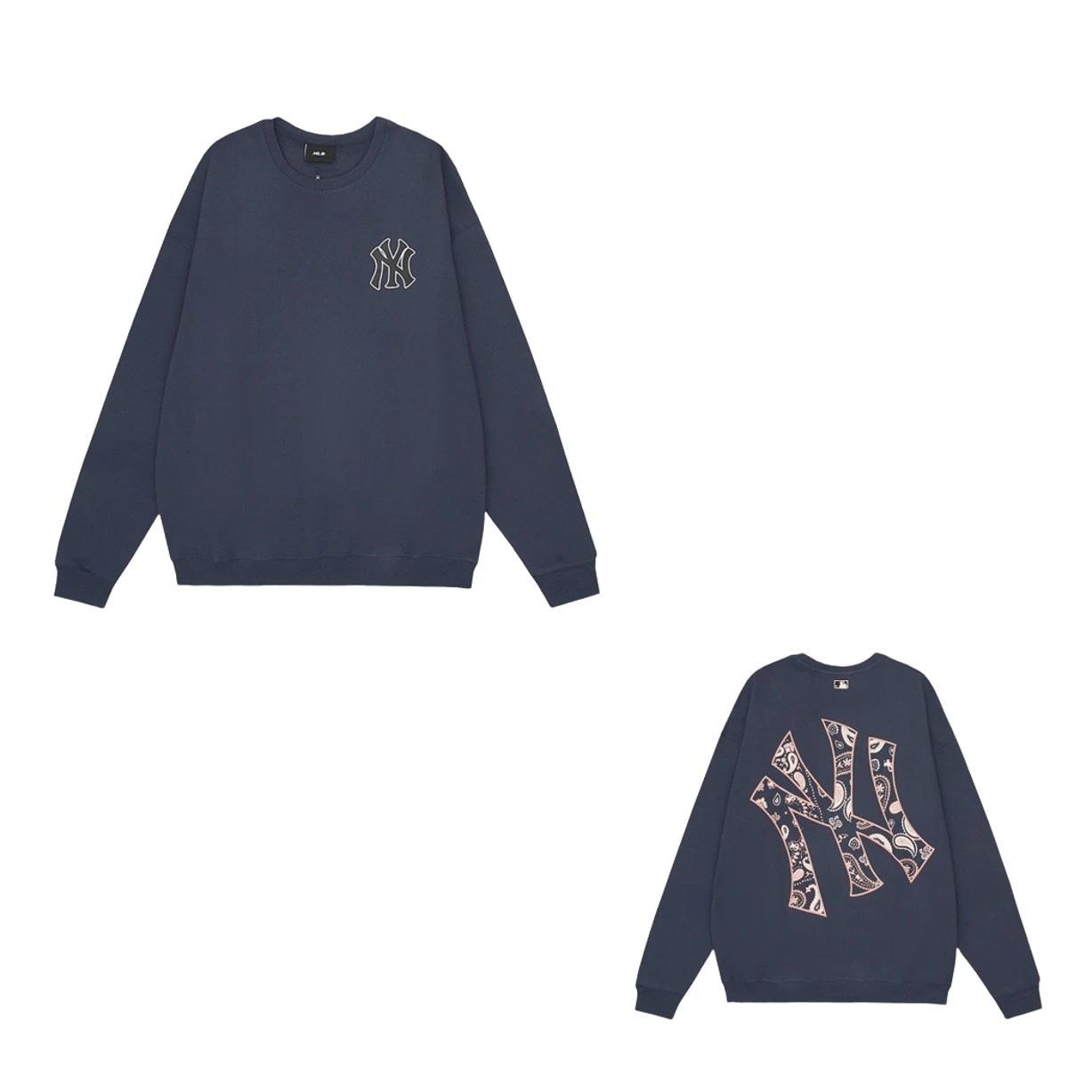 MLB Navy Paisley Crewneck Sweatshirt - Retro Streetwear