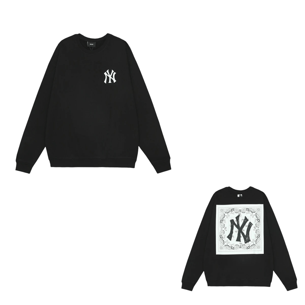 MLB NY Black Cotton Hoodie: Unisex Streetwear, 21st Century