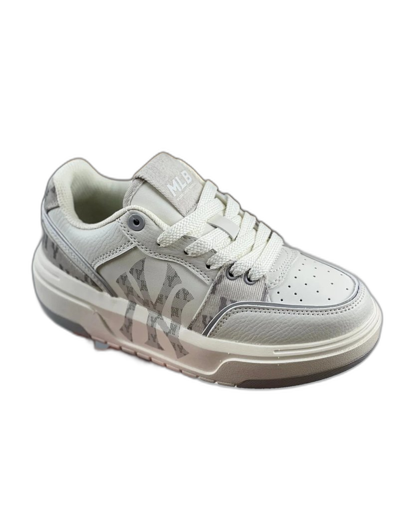 MLB NY Classic Light Grey Leather Sneakers - Unisex