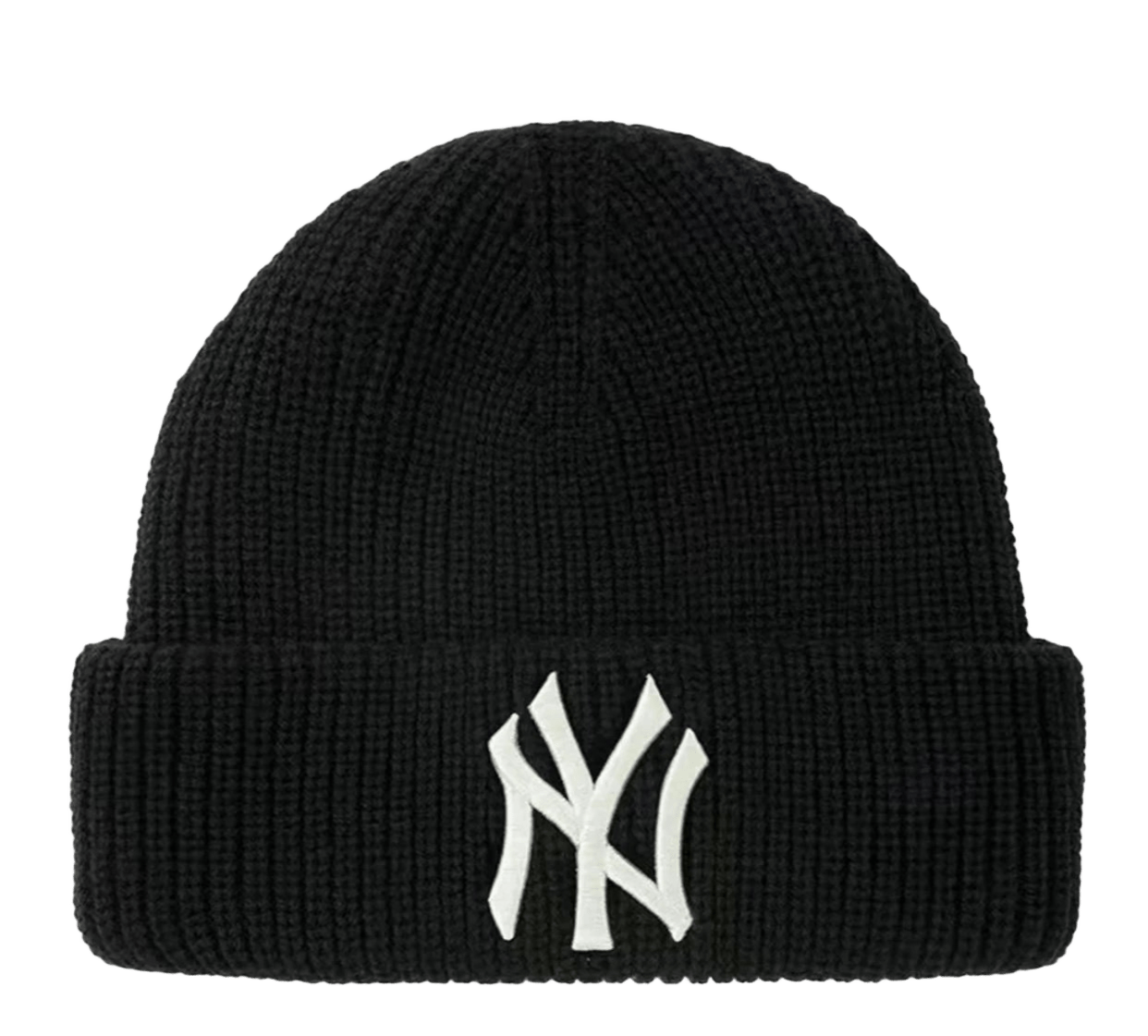 MLB NY Embroidered Knit Beanie - Black, Unisex, Winter Warm