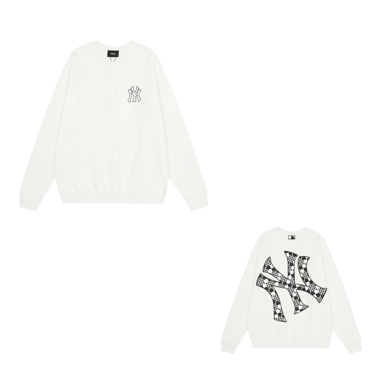 MLB NY Hoodie: Unisex White Cotton Classic Streetwear