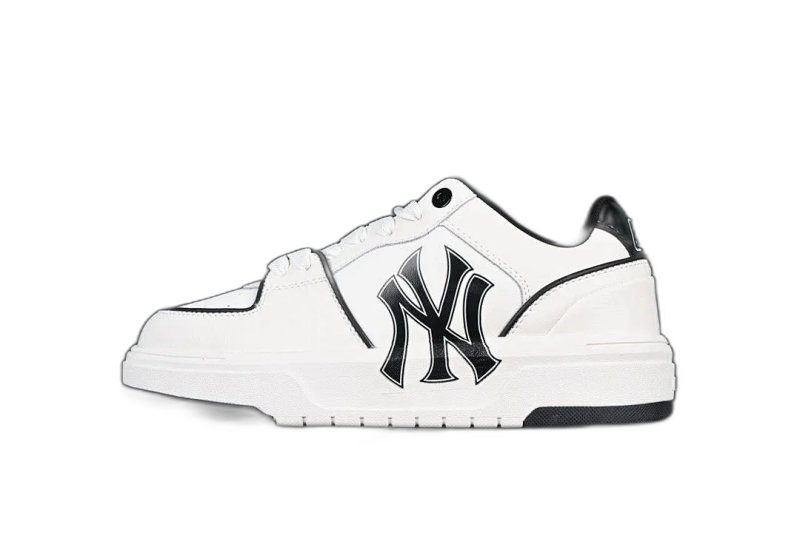 MLB White Leather Sneakers: NY Logo Unisex Casual Shoes