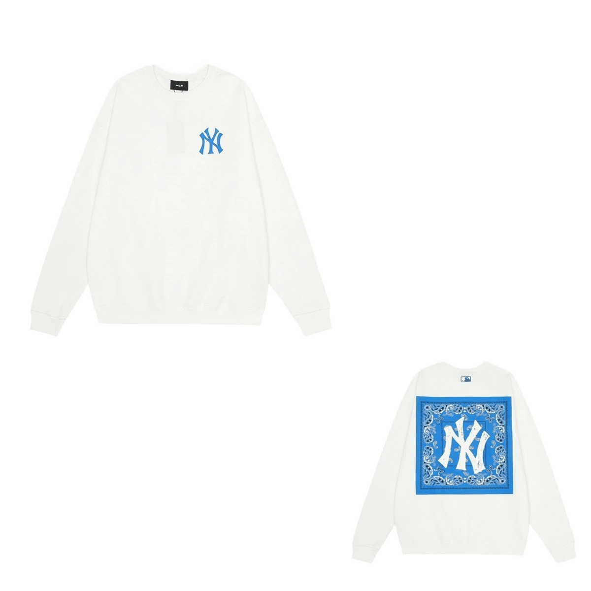 MLB NY Yankees White Hoodie: Unisex Cotton Streetwear