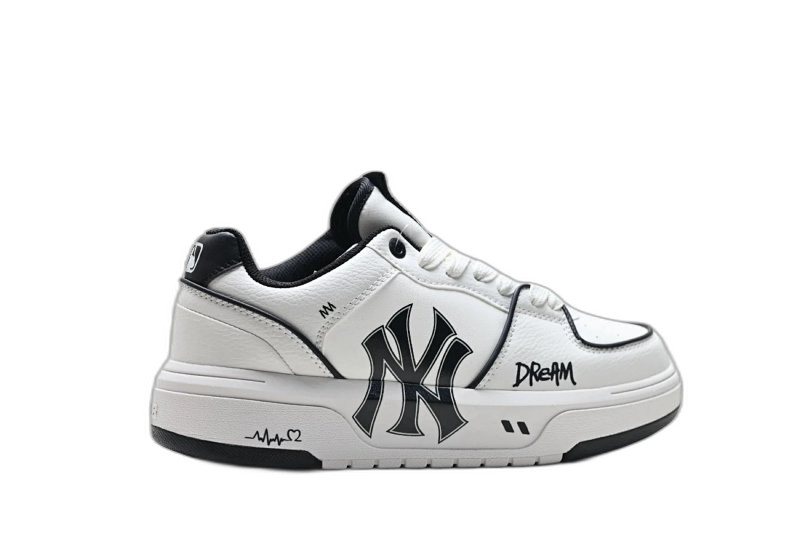 MLB White Leather Sneakers Unisex Street Style NY Logo