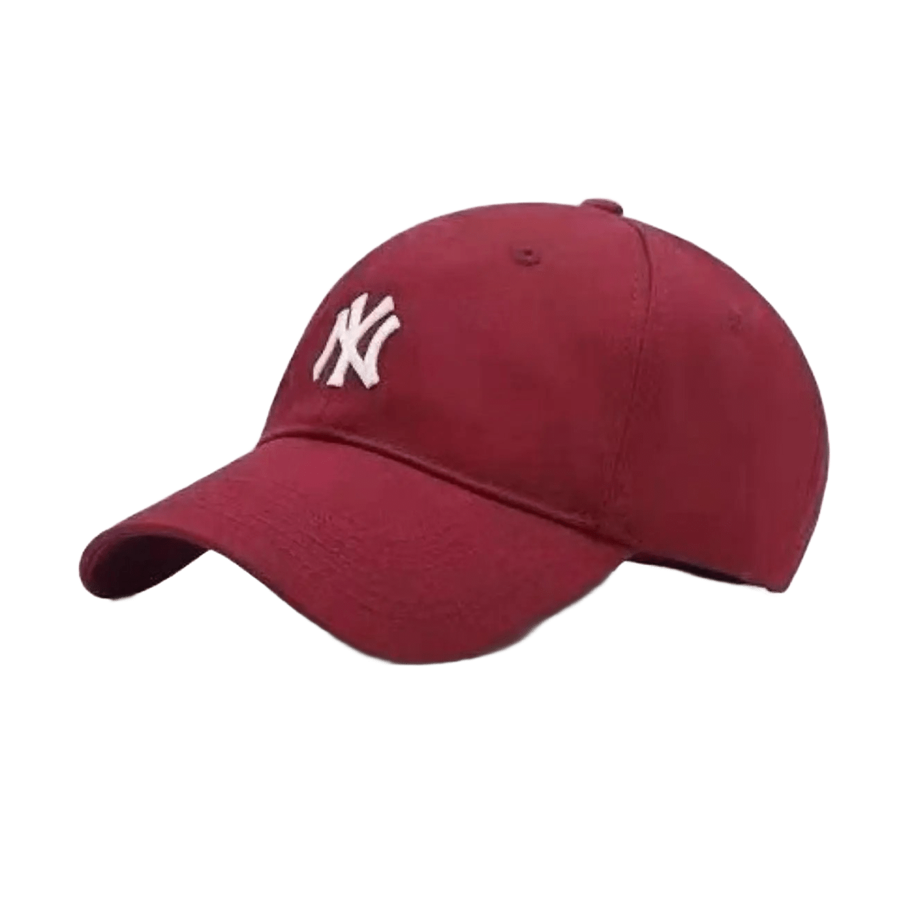 MLB Wine Red Cotton Baseball Cap, NY Embroidery, Unisex