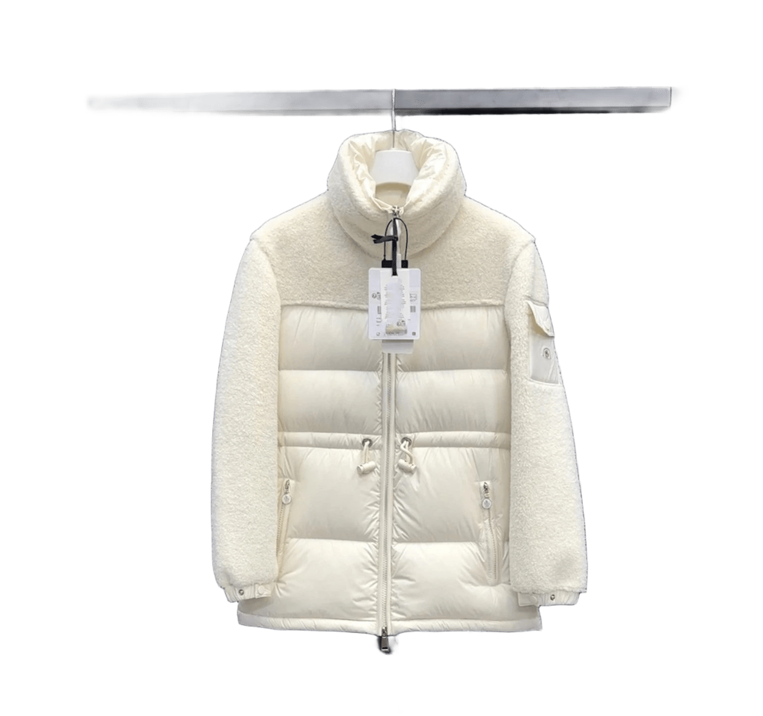 Moncler Beige Down Jacket: Unisex, Windproof, Warm