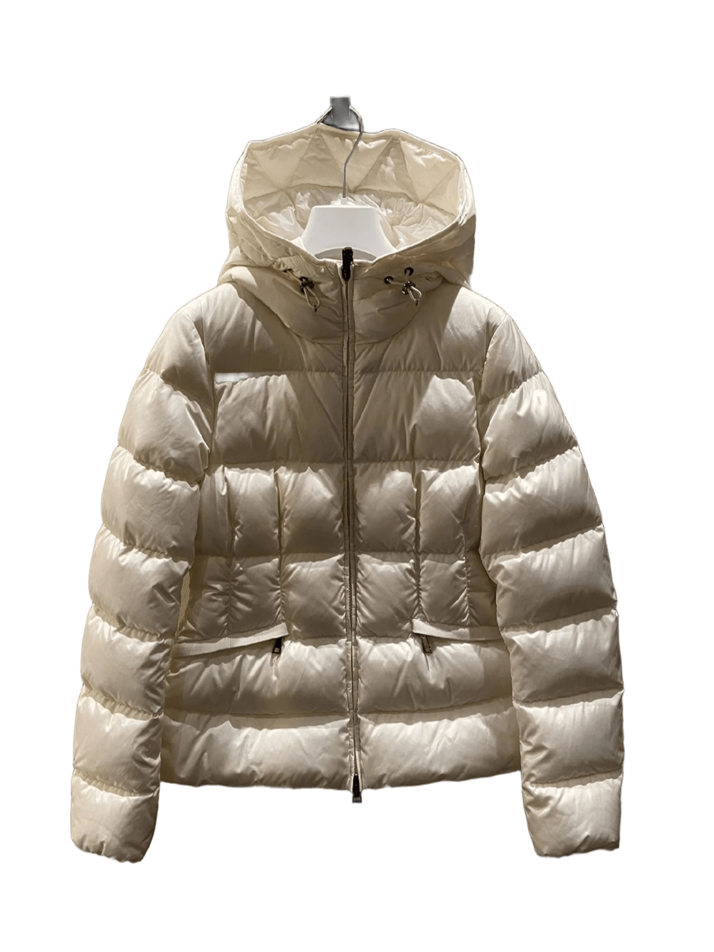 Moncler Beige Down Jacket: Unisex Winter Coat w/ Hood