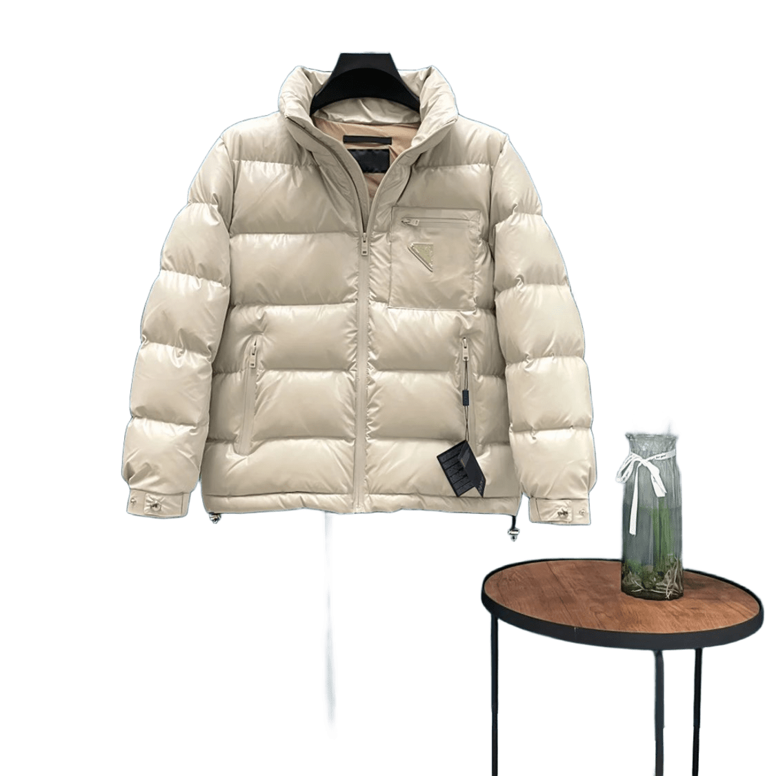 Moncler Beige Down Jacket: Unisex Winter Coat, Warm & Chic